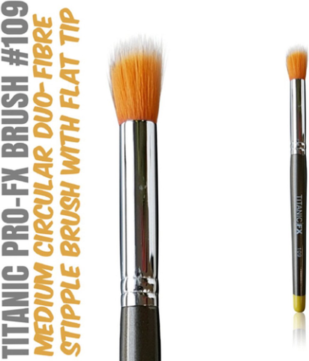 Titanic FX Medium Round Duo Fiber Stipple Brush 109 | Special Effects penseel